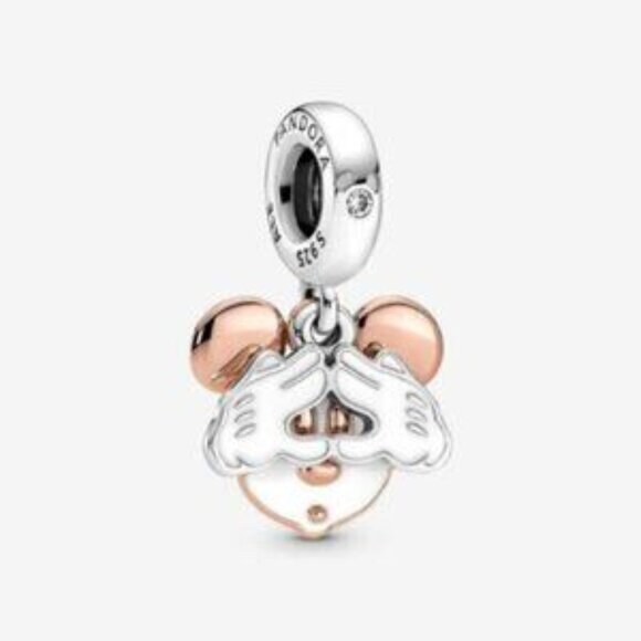 Pandora Mickey Mouse Double Dangle Charm - Picture 1 of 5